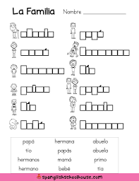 La Familia Family Vocabulary In Spanish Spanish Lessons For Kids Spanish Worksheets Kindergarten Worksheets