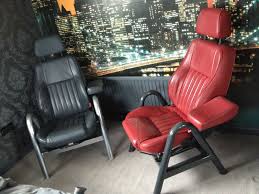 Alfa Romeo Momo Leather Top Gear Style Chairs The Seats Themselves Are From The Classic Alfa 156 And Are T Car Furniture Car Part Furniture Garage Furniture