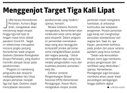 Disebut negara agraris karena sebagian besar penduduknya bekerja di sektor pertanian. Ekspor Pertanian Bertumbuh Di Masa Pandemi Ekonomi Dan Bisnis Koran Tempo Co