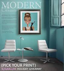 Audrey Hepburn Art Breakfast At Tiffanys Modern Room Decor Interior Design Sugarluxe Holiday Prize Giveaway Hollywood Wall Art Modern Room Decor Pop Art Print
