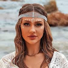 Head Jewelry Ursumy Rhinestone Head Chain