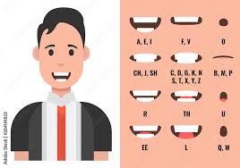 My dictionary says that it's pronounced . Male Mouth Animation Phoneme Mouth Chart Alphabet Pronunciation Vector Illustration Stock Vector Adobe Stock