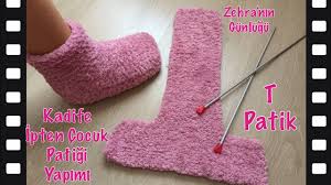Kadife Ipten Cocuklar Icin T Patik Yapimi 4 6 Yas Cocuk Patigi Kadife 2021 Patikler Kadife Orgu