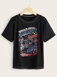 Shop the latest trends and deals on women's graphic tees & tops at macys.com for designer brands & styles with free shipping & curbsie pickup available! Letter Car Graphic Tee Emmacloth Women Fast Fashion Online Mobile Site