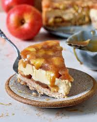 This Caramel Apple Cheesecake With A Homemade Apple Pie Filling And Caramel Sauce Is A Wonderfu Apple Cheesecake Recipes Vegan Caramel Apple Apple Pies Filling