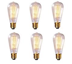 Amazon Com 6 Pack Vintage Edison Filament Light Bulb St64 Dimmable By Newhouse Lighting Medium E2 Antique Light Bulbs Vintage Bulb Vintage Light Bulbs