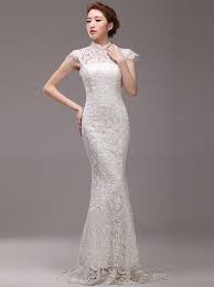 White Lace Fishtail Cheongsam Qipao Wedding Dress Wedding Dresses Qipao Wedding Dressy Dresses