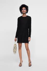 Image 1 Of Fringed Dress From Zara Fringe Dress Black Attire Holiday Party Fashion