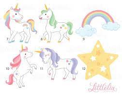 Finden sie perfekte illustrationen zum thema einhorn von getty images. Einhorn Clipart Magische Clipart 17010 Etsy Clip Art Unicorns Clipart Animals For Kids
