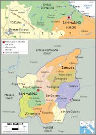 The great and general council (parliament) has 60 members. San Marino Map Political Worldometer