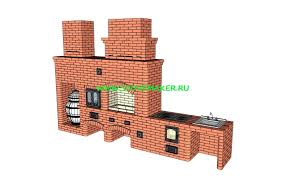 печь для барбекю с печью для казана и коптильней Proekt Barbekyu S Analogom Russkoj Pechi Tandyr Mangal Odnokonforochnuyu Plitu Kazan Do 19 Litrov Aziatskaya Chasha Mojku Drovn Koptilnya Kamin Plitka Barbekyu