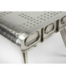 Coffee table made with a engine cowling of douglass dc 9 original classic driver market. Silver Industrial Airplane Rivet Wing Coffee Table