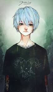 Blue Hair Boy And Eko Image Anime Art Anime Boy Cute Anime Boy