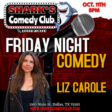 TONIGHT! Friday, October 11th at Shark's Comedy Club 8PM! We have a STACKED  lineup tonight! Dewayne White, Liz Carole, Noah "Shark" Robertson, CAIN,  Dusty Carter, Adam Boules, Thomas Gunter and Q Rose!