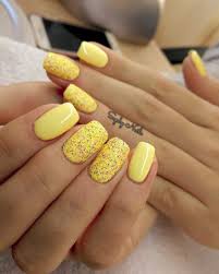Share them with your friends now! Nail Design Long Yellow Attractive Nail Design