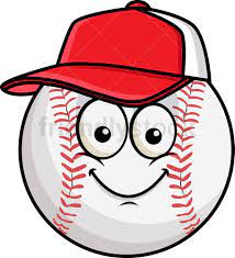 Baseball Wearing Hat Emoji Cartoon Vector Clipart Friendlystock Emoji Hat Emoji Emoji Clipart