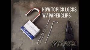 Straighten the paper clip and insert it into the top half of the lock. Pick Locks With Paperclips Youtube