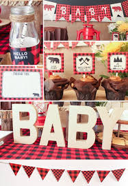 On the joyous occasion of a new arrival, the mother and baby will be showered with love, laughter and gifts. Lumberjack Baby Shower Decorations With Buffalo Plaid Banner Etsy Plaid Baby Shower Baby Bear Baby Shower Lumberjack Baby Shower