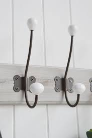 The lower hook is ideal for lighter items. Pawtucket 5 Hook Double Coat Rack Five Double Hooks For Coats Simple Hallway Furniture