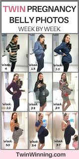 Twin Pregnancy Belly Week By Week Photos Twin Winning