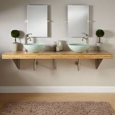 73 Bamboo Wall Mount Vanity For Vessel Sinks Triangular Brackets Wall Mounted Bathroom Sinks Vessel Sink Bathroom Vanity Trough Sink Bathroom
