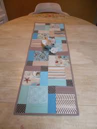 Beach Theme Quilted Table Runner Turquoise Beige Blue Etsy Quilted Table Runner Beach Themed Quilts Handmade Table Runner