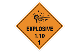 Class 1 Explosive 1 1d H15115 Signs Dangerous Goods National Safety