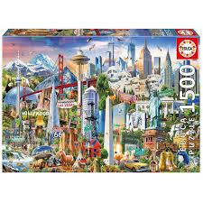 Weighing in at 42000 pieces, around the world is the biggest jigsaw in a single image! 17670 North America Landmark Educa 1500 Piece Puzzle