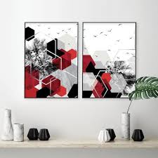 Get it as soon as tue, jul 20. Printable Set Of 2 Red Grey Black Silver Geometric Abstract Hexagon Prints Digital Download Large Poster Geometrical Red Black Wall Art A1 In 2021 Wall Art Gift Black Wall Art Fashion Wall Art