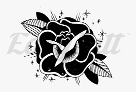 Traditional rose tattoo outline rose tatoo. Black Rose Traditional Style Fake Tattoo Black Rose Black Rose Tattoo Drawing Hd Png Download Kindpng