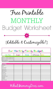 Cute Monthly Budget Printable Free Editable Template Monthly Budget Template Household Budget Template Budgeting Worksheets
