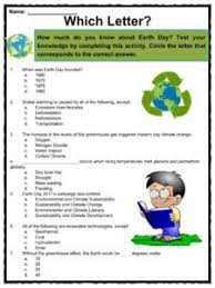 The three page downloadable pdf has two pages of informative questions and a page with the answers. Earth Day Facts Worksheets Climate Change Information For Kids