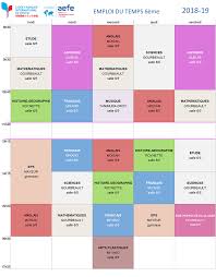 Les Emplois Du Temps Secondaire Lycee Francais International De Kyoto Bulletin Study Chart