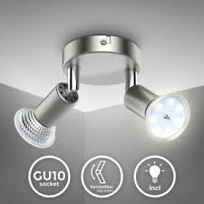 4 flammiger led deckenstrahler weiß glänzend, deckenleuchte deckenlampe retro. Led Spotleuchte Deckenlampe Deckenstrahler 2x Gu10 3w Kuche Wohnzimmer Flur Ebay