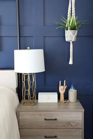 This wall made our master bedroom go from builder grade to custom! Master Bedroom With Blue Accent Wall Pretty Providence