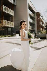 The Iris Gown Wedding Dress Lace Bodice Crepe Skirt Eco Friendly Sustainable Fashion Wedding Dresses Lace Bridal Designs Gown Wedding Dress