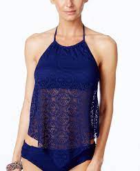 Bleu By Rod Beattie Crochet Lace High Neck Tankini Top Swimwear Women Macy S High Neck Tankini Top Swimwear Beachwear