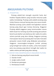 Contoh soal anggaran piutang dan jawabannya contoh soal. Pdf Anggaran Piutang