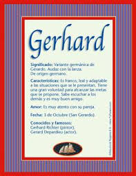 Gerhard Significado Del Nombre Gerhard