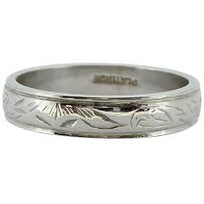 Ask to have this made as an eternity ring. Art Deco Platinum Engraved Wedding Band Circa 1940s 1950s For Sale At 1stdibs