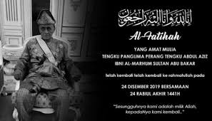 Sultan pahang kelima mangkat di ijn (sultan ahmad shah). Agong Permaisuri Rakam Takziah Kemangkatan Tengku Abdul Aziz