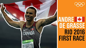 He was also part of the 4x100m relay team that won bronze. Andre De Grasse S First Olympic Race Youtube