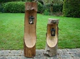 Gartenleuchten Aus Baumstammen Baumstamm Garten Baumstamm Diy Holz