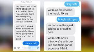 That's what's going on here with your son's mom. Saugus High School Shooting Read Student S Heartbreaking Text To Mother Amid Chaos Abc13 Houston