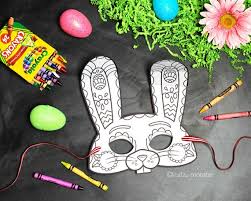 Click here to download the bunny mask coloring page pdf. Easter Bunny Printable Coloring Mask Kids Cute Color Activity Mask Rabbit Mask Fun Coloring Page Craft Diy Print At Home Instant Download By Kudzu Monster Catch My Party