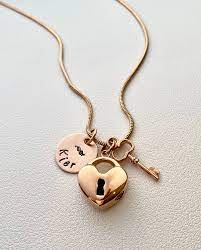 Rose Gold Lock And Key Heart Cremation Urn Memorial Necklace Etsy Rose Gold Pendant Memorial Necklace Memorial Jewelry Ashes