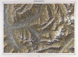 Albulagebiet By Coaz Held Leuzinger 789ca Atlas Of Places Kartographie Schweizer Alpen Alpen