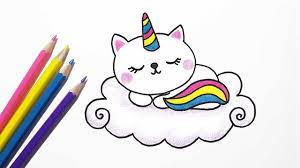 How to draw a unicorn. How To Draw Cute Cat Unicorn Easy Drawing Catcorn Youtube Kitty Drawing Kitty Coloring Cute Drawings