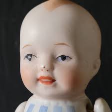 Vintage Nippon Bisque Baby Boy avec bras articulés, petite poupée Bisque  Boy