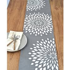 Graphic Zinnia Modern Linen Table Runner Grey White Etsy Linen Table Runner Fabric Table Runner Modern Linens